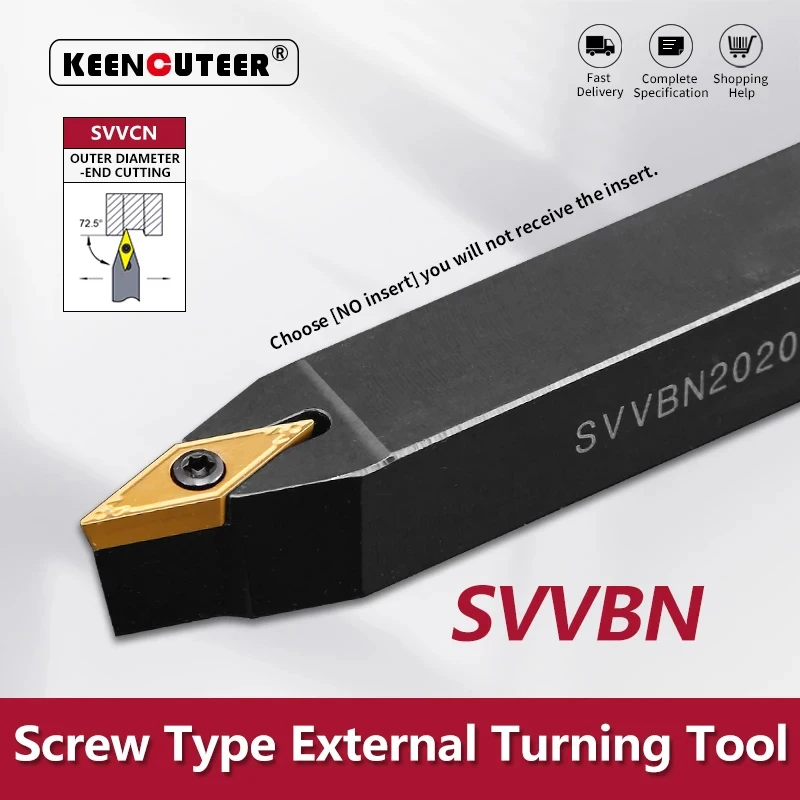 

SVVBN1212 SVVBN1616 SVVBN2020 SVVBN2525 External Turning Tool SVVBN Cutter Bar CNC Lathe Bar Turning Holder