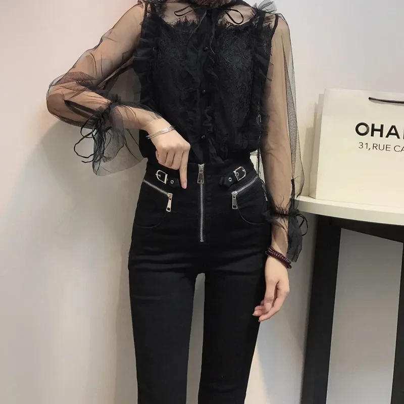 New Women Pants High Waist Autumer Winter Fur Warm Trousers Fashion Zipper Closed Elastic Casual Trousers Girls Pencil Pants