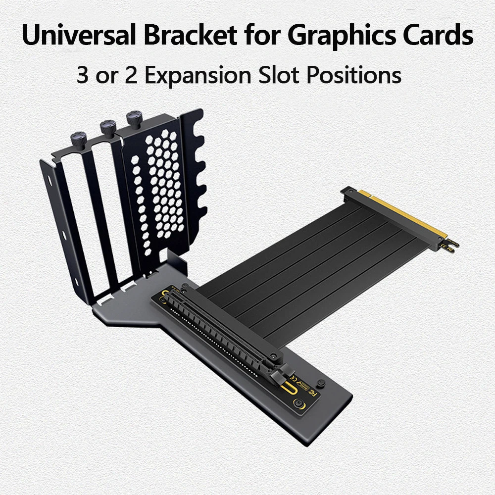 PCI-E 3,0 4,0 5,0 X16 PGU Cable de extensión elevador juego de soporte Vertical para 3090 4090 admite tarjeta gráfica gruesa de 3 coches personalizada