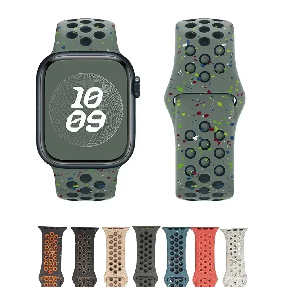 Oryginalny silikonowy pasek do zegarka Apple Ultra 2 49MM Sportowa gumka do zegarka Iwatch 10 9 8 7 6 SE 4 3 2 45MM 44MM 42MM 41MM 46MM