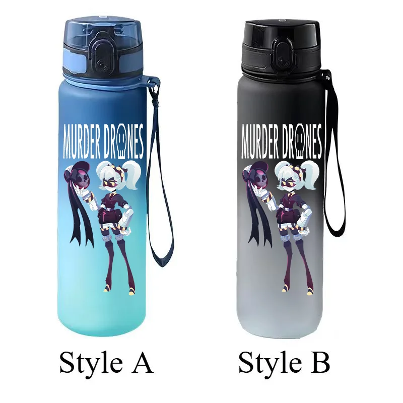 Murder Drone Cartoon Gradient Water Bottle Flip Cap Portable Sports Water Cup with Lanyard Anime Fan Gift view 6