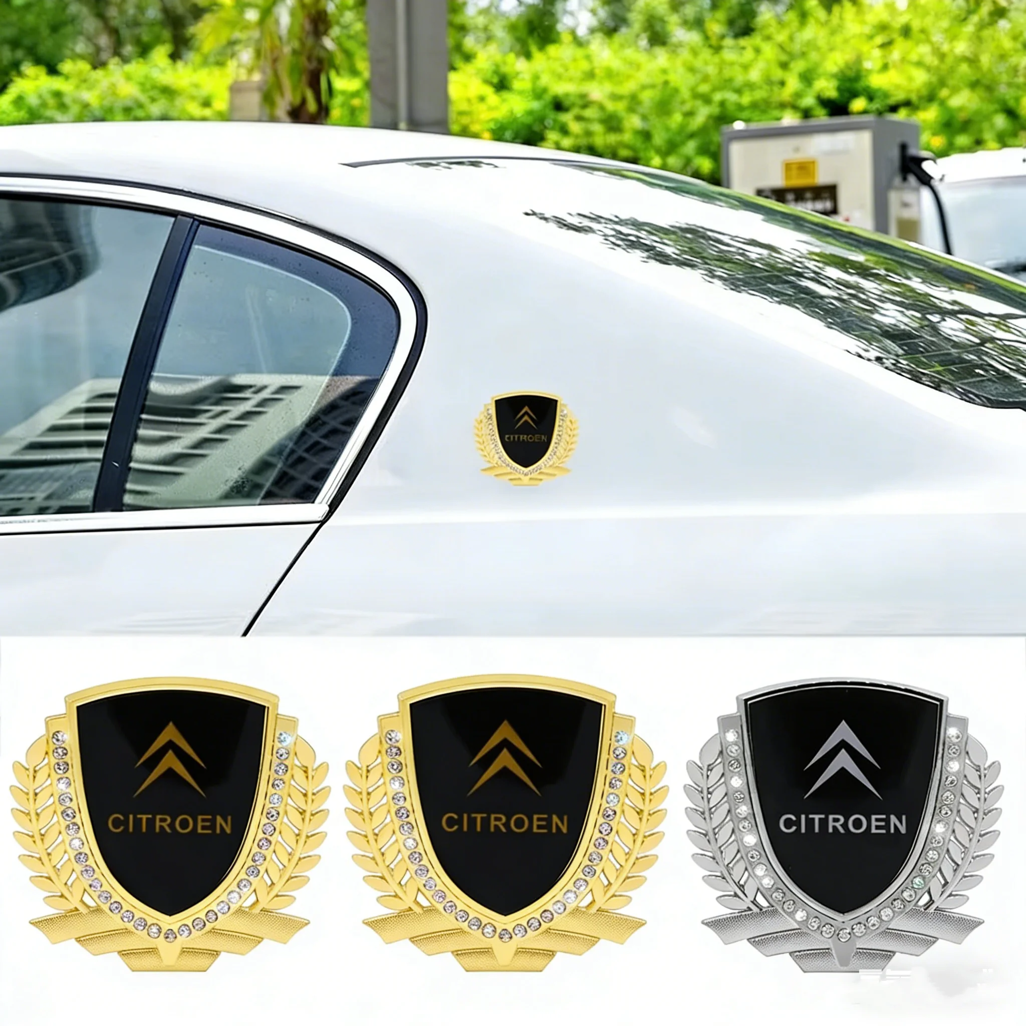 Pegatina Decorativa para el Emblema del Guardabarros Trasero de la Ventanilla del Coche para Citroën C3 C2 C4L C4 C-ELYSEE Picasso Sega Aircross Berlingo Xsara Styling