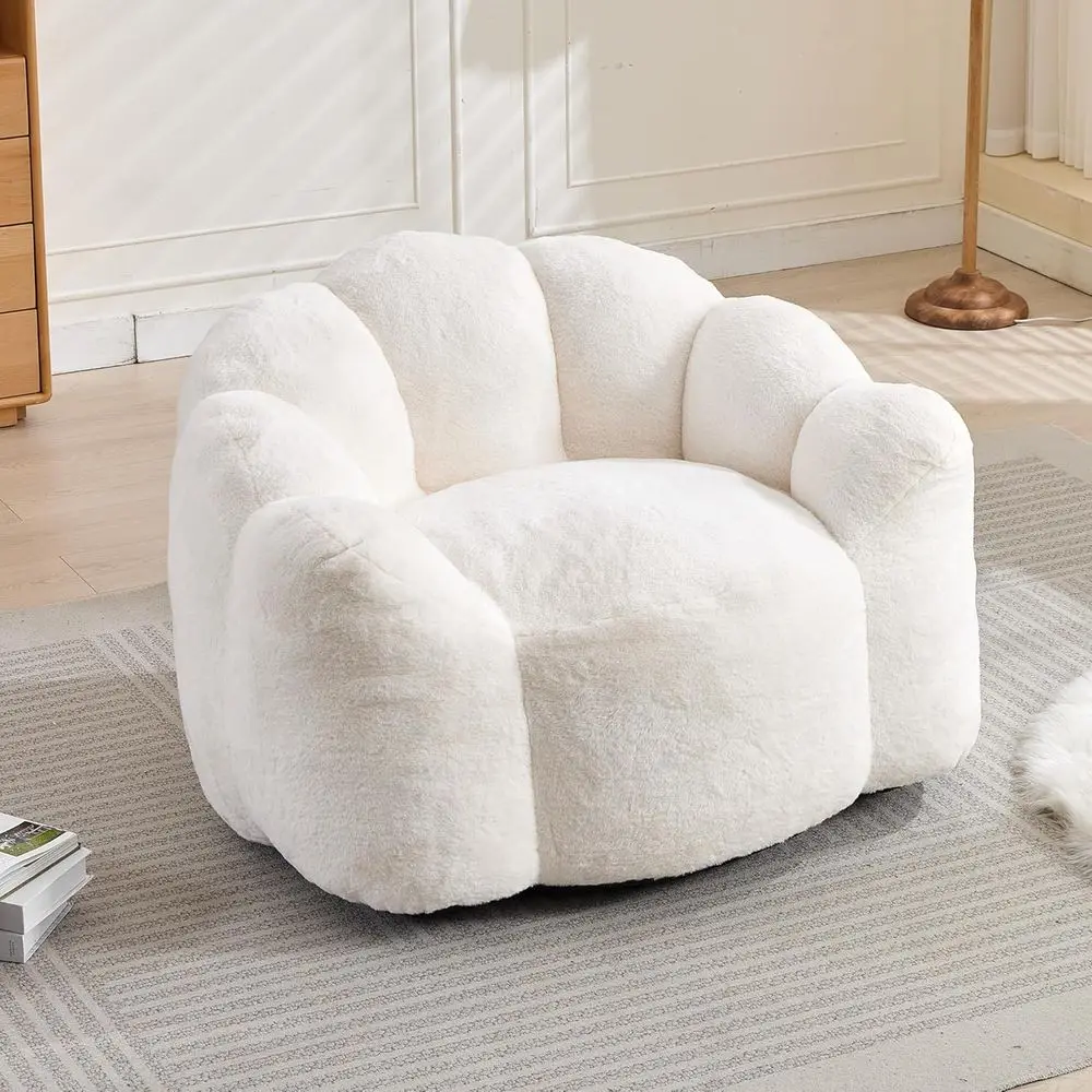 

Large Comfortable Bean Bag Chair for Adults - Spacious Design for Play, Reading, or Bedroom in Beige