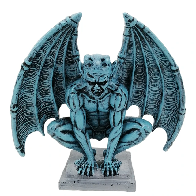 Winged gogoyle-装飾,ガルゴスタイル,リビングルーム,悪魔のような樹脂,庭での保護,ゴシック彫刻,屋外パティオ - AliExpress