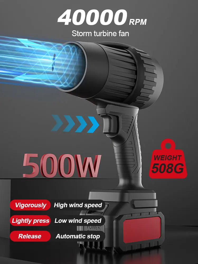 Violent Hair Dryer Powerful Turbo Fan High Performance Brushed Lithium Hair Dryer Turbojet Fan Car Washing & Blowing for Makita