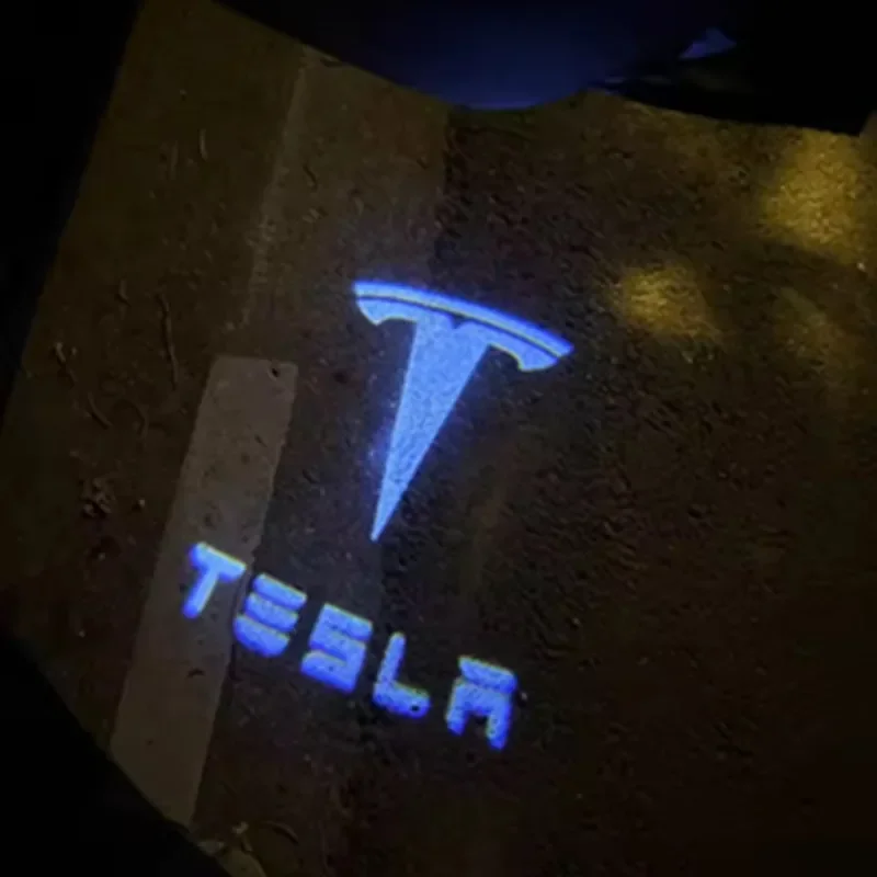 

2PCS For Tesla Welcome Door Light Model 3 Model X Y S 2015-2023 HD LED Lamp Projector Atmosphere Car Light