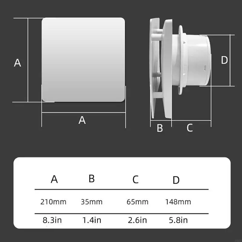 Remote Controls Exhaust Fan 6inch Ventilation Fan Kitchen Air Extractor Duct Fan