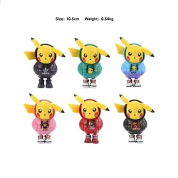 6-8 Pcs/Set Pikachu Bulbasaur Anime Figures toys Sleep Starry Dream Series Action Figure Cartoon Birthday gift