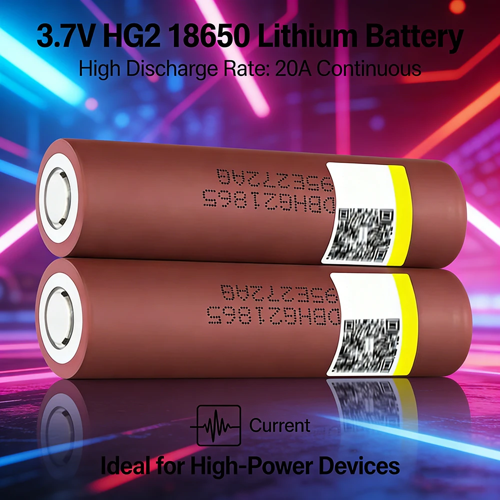 2026 New 3.7v 18650  HG2 18650 3000mAh Rechargeable Battery  Discharge 20A Dedicated for HG2 Power 100% New