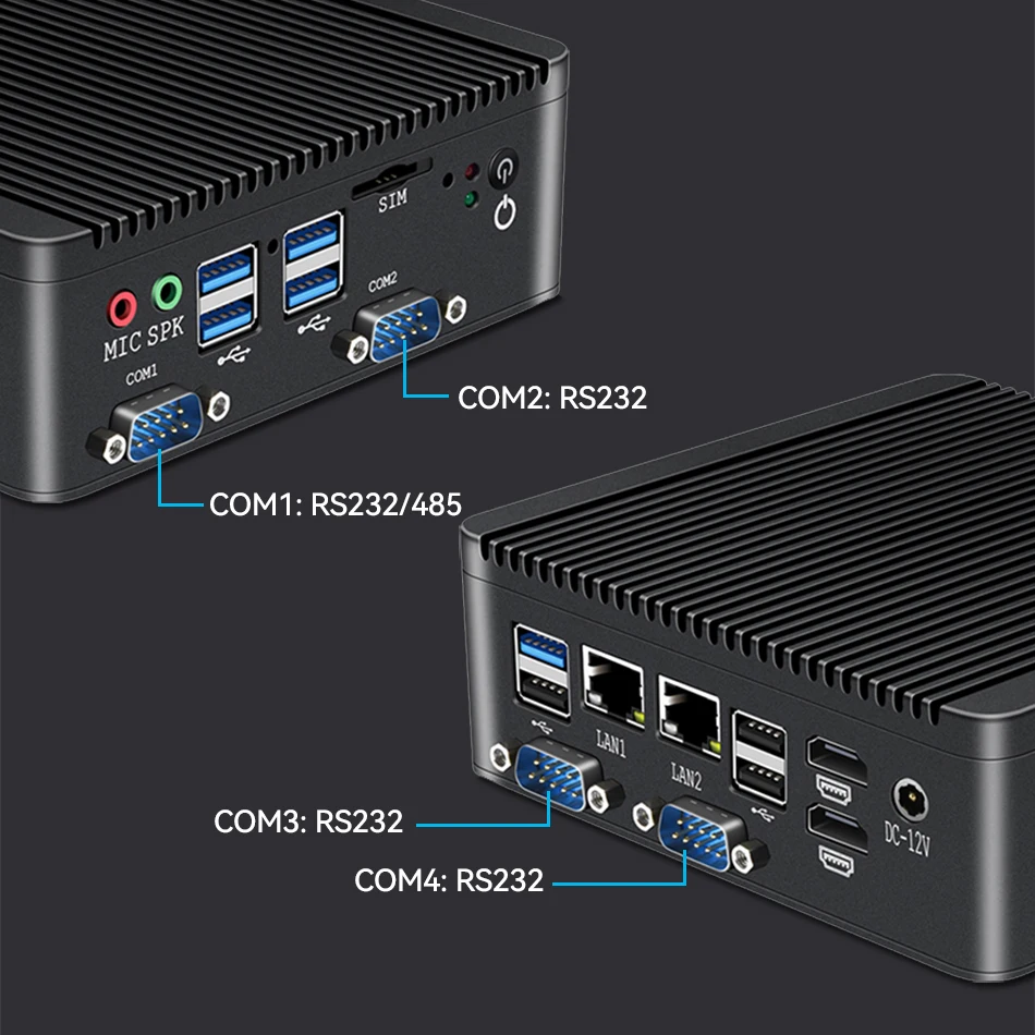 Imagem -02 - Bebepc Industrial Mini pc Fanless Celeron J4125 Quad-core N4000 Lan com Desktop Computador Windows 10 Pro Linux Wi-fi Minipc