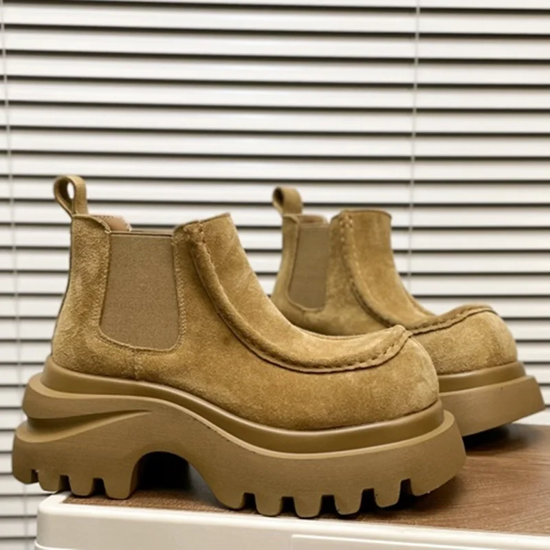 

Suede Patchwork Sewing Thick Heel Ankle Boots Sexy Square Toe New Arrivlas Fashion Women Modern Boots