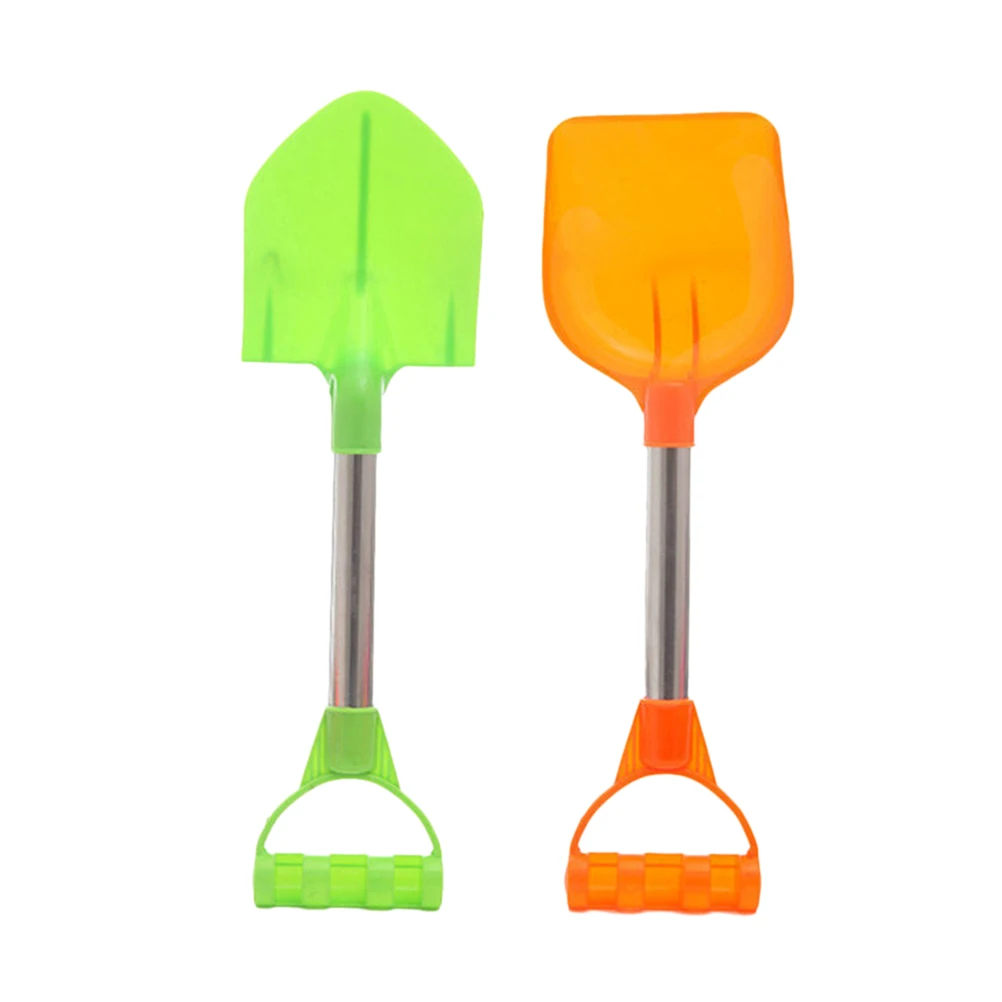 

2 Pcs Beach Shovel Tools Outdoor Toys Palstic Sand Stainless Steel Child for Kids