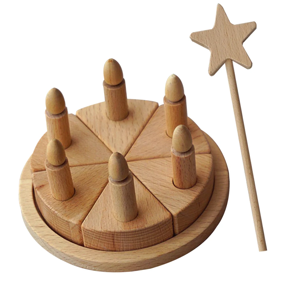 

Fairy Stick Decorations Wooden Birthday Cake Toy DIY Craft Kids Pretend Food Role Play Educational Montessori Intellectual Toys