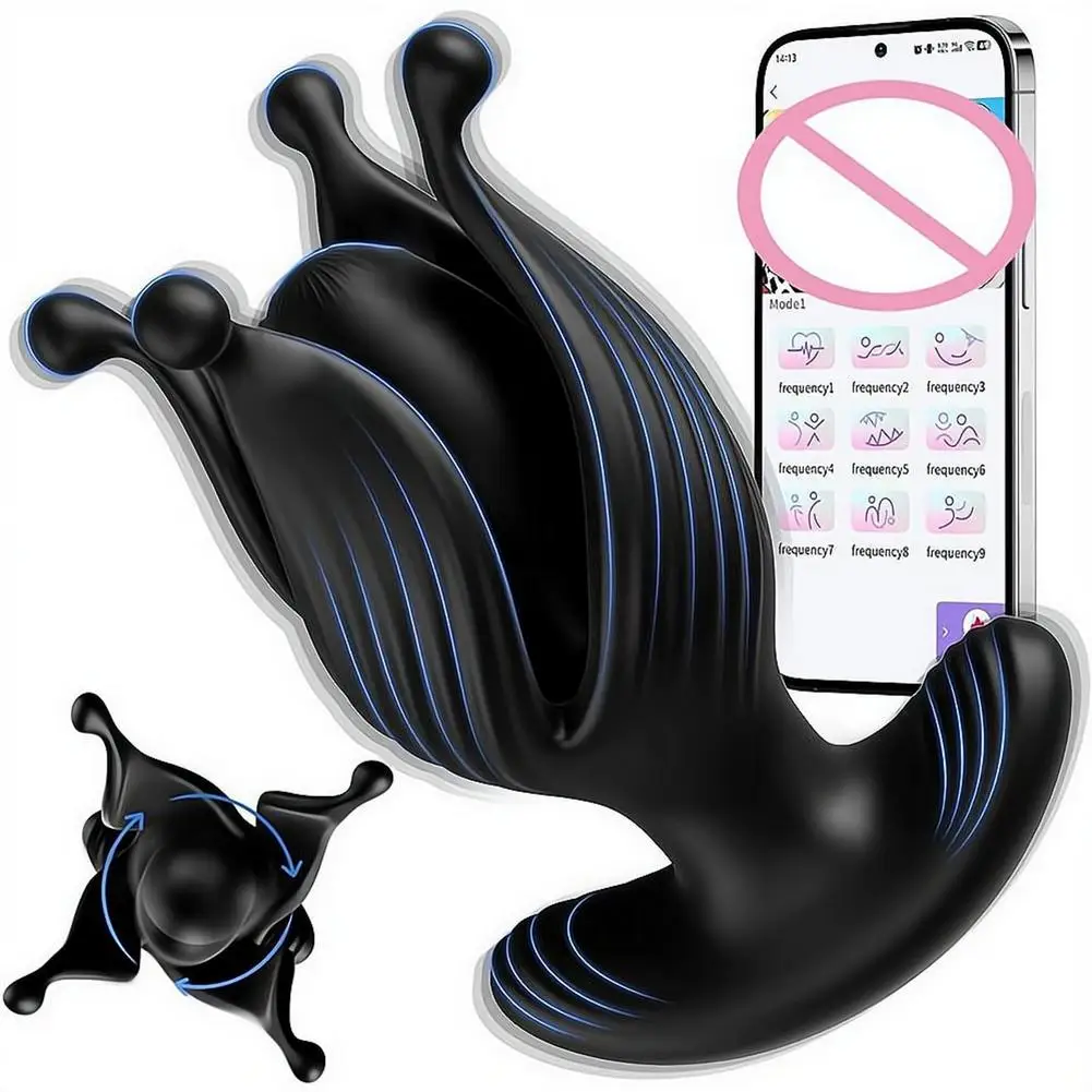App Remote Control Vibrating Butt Plug Anal Toys Prostate Massager Male Sex Toys 10-Mode Rotating & Vibrating Anal Plug Sex Toys