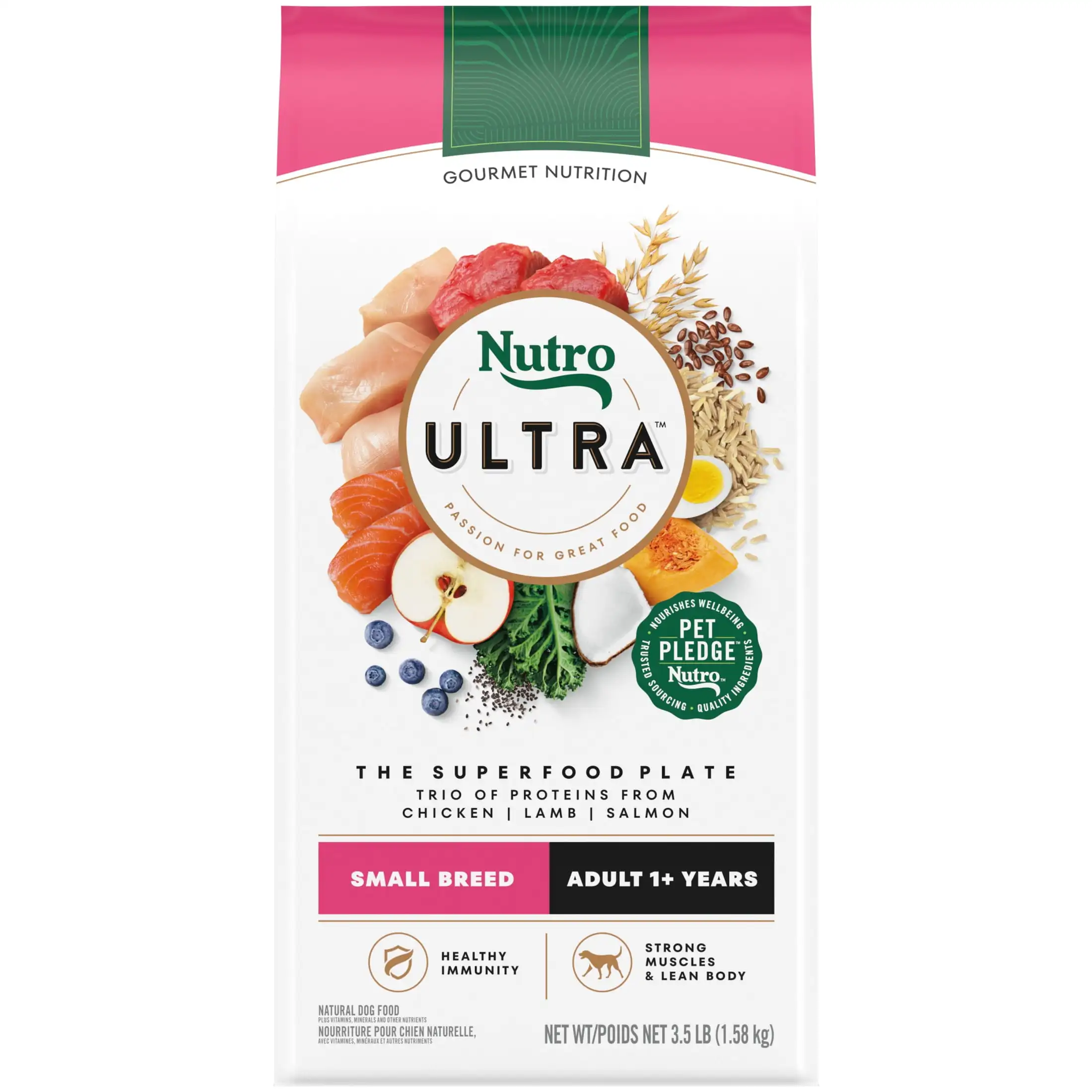 

Nutro Ultra Adult Small Breed Dry Dog Food, Chicken, Lamb And Salmon Protein Trio, 3.5 Lb Bag