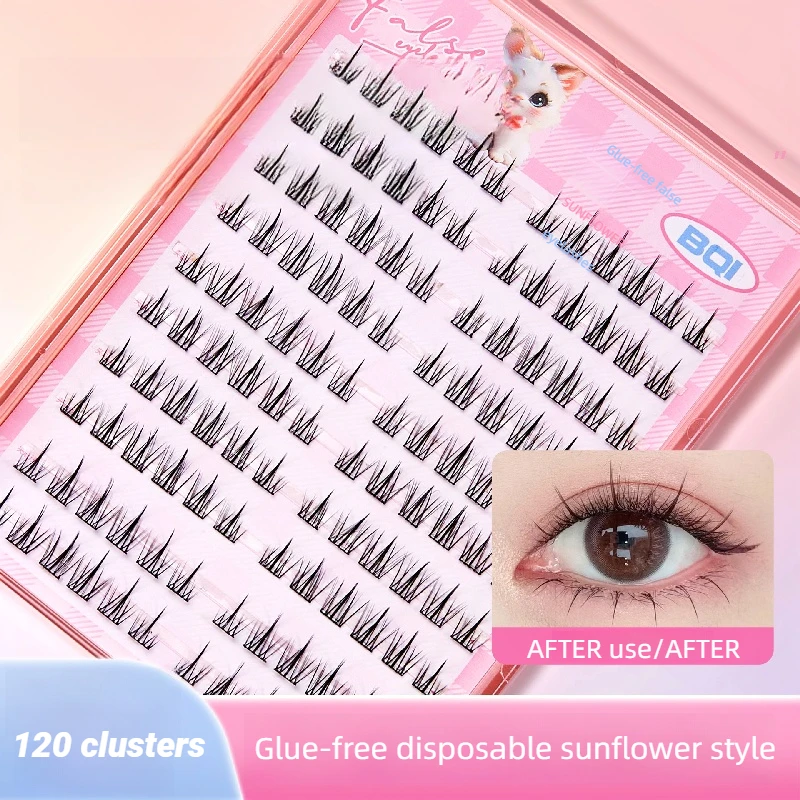 Pestañas postizas sin pegamento, pestañas postizas de gran volumen, 10 filas de pestañas postizas extraíbles, racimo de pestañas de girasol