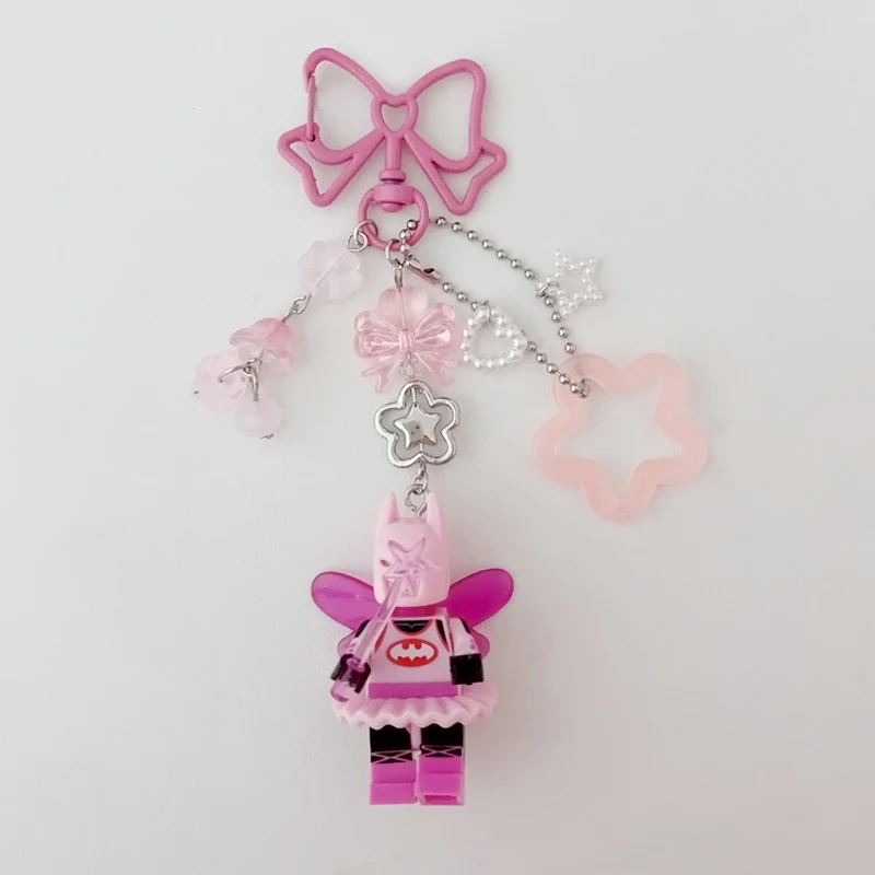 Handmade 3D Fairy keychain pink y2k bag charm