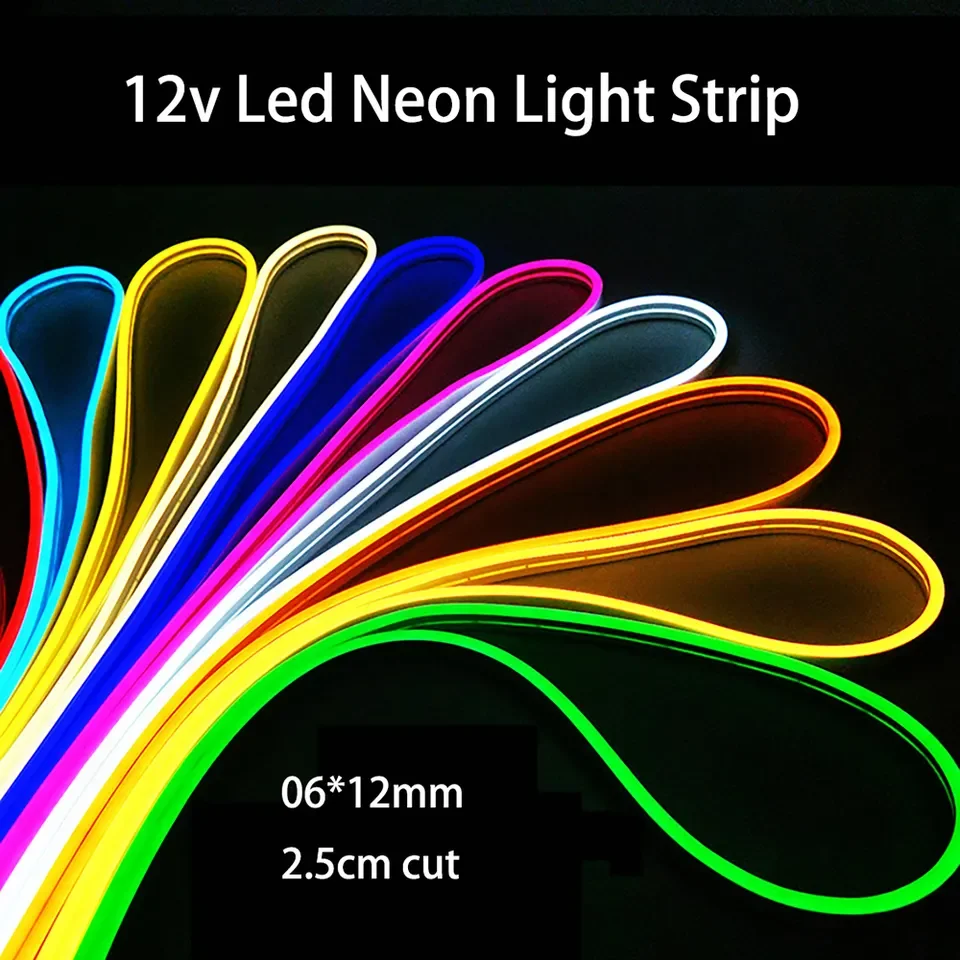 LED Flexible Silicone Neon Light Strip Set 2835 Low Voltage 12V 6*12 Shape Embedded Linear Flexible Light Strip