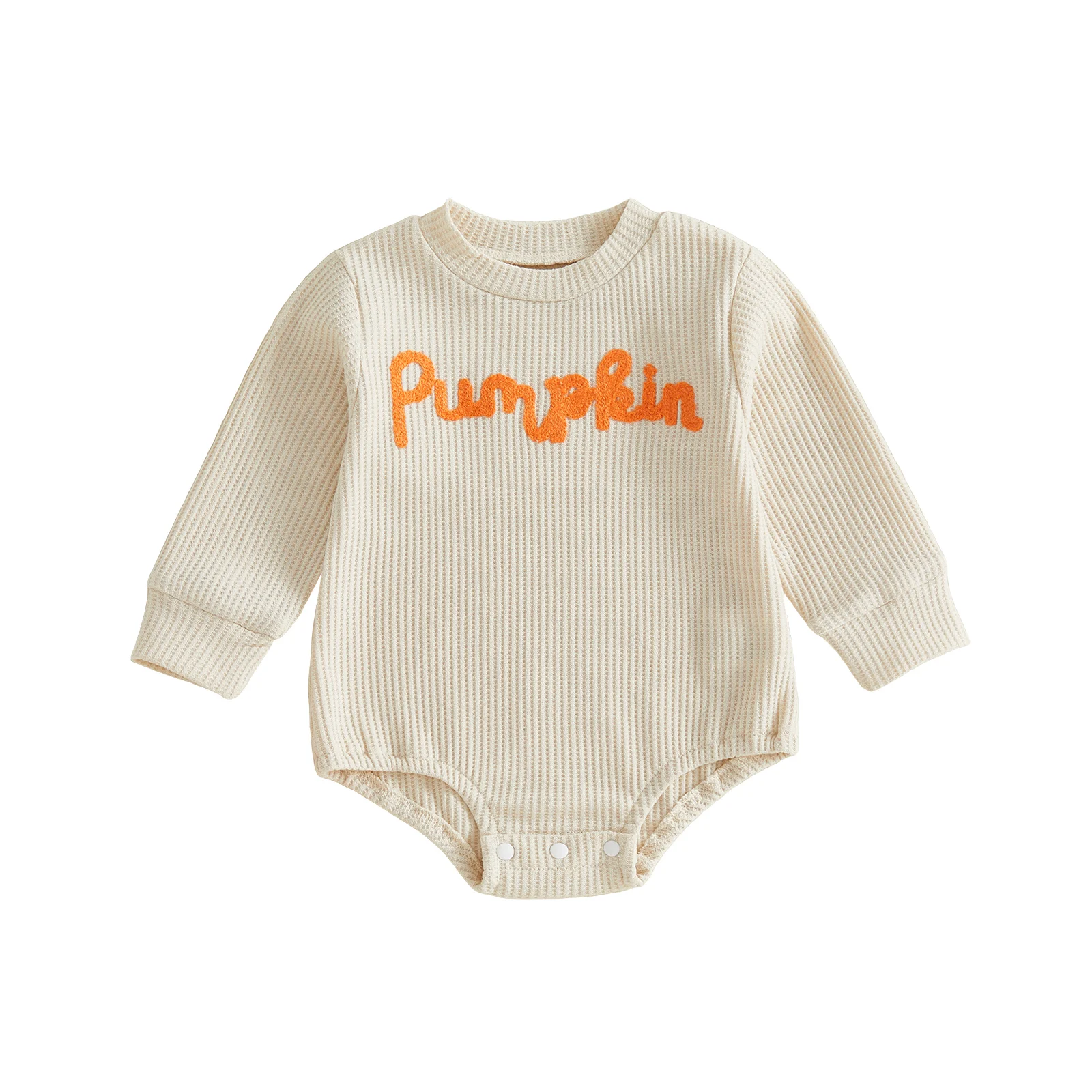 Infant Baby Halloween Romper Letters Embroidery Long Sleeve Jumpsuit