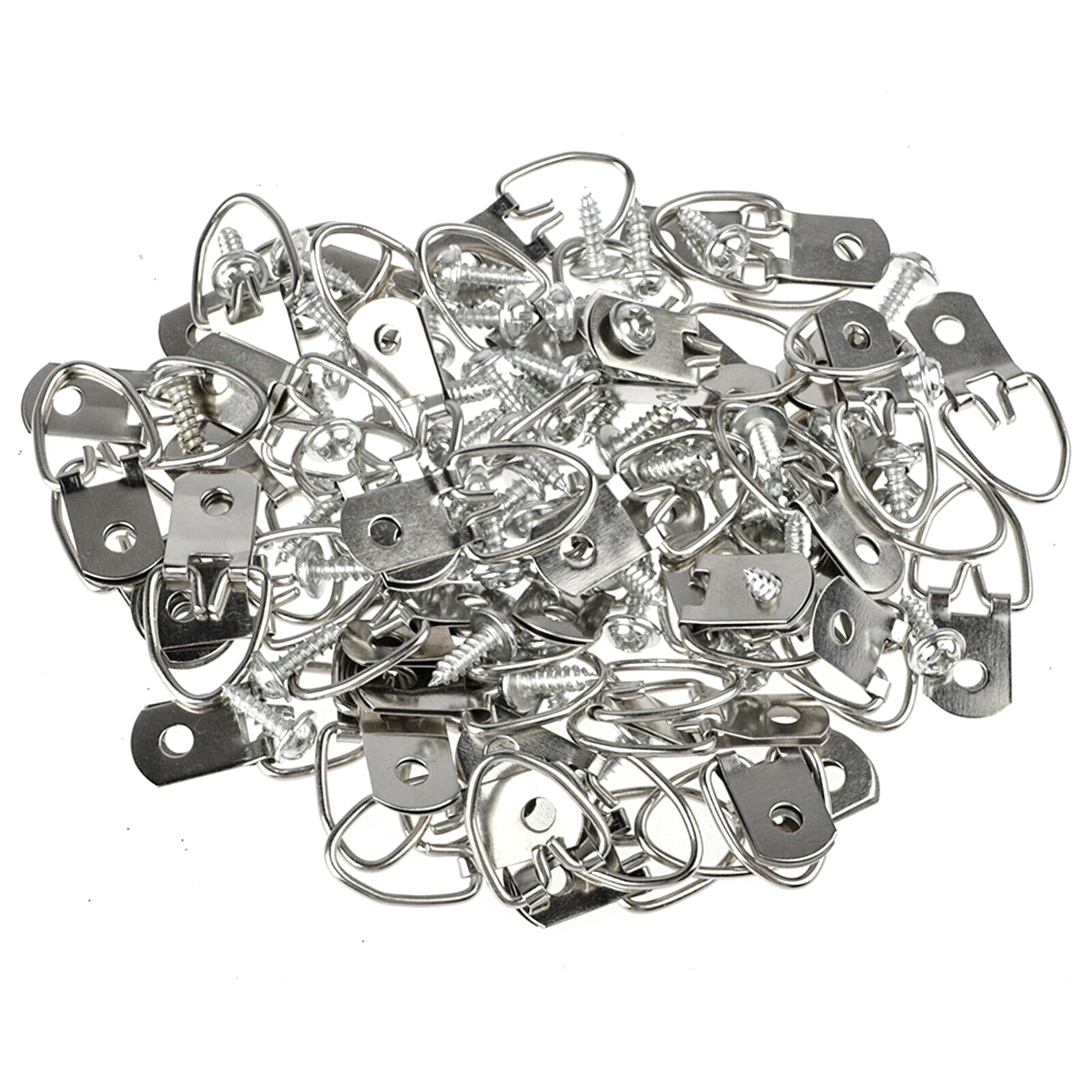 100Pcs Metal D Ring Picture Frame Hangers With Screws Photo Hanging Hooks Kit Frame Accessories Hardware Small Ring