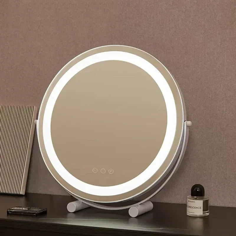 Selfie Cosmetic Table Led Decorative Mirror Luxury Round Vanity Dresser Decorative Mirror Smart Frame Specchio Home Styling