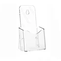 Plastic A6 Brochure Holder Convenient Clear Countertop Pamphlet Holder Portable Organizer Flyer Display Stand
