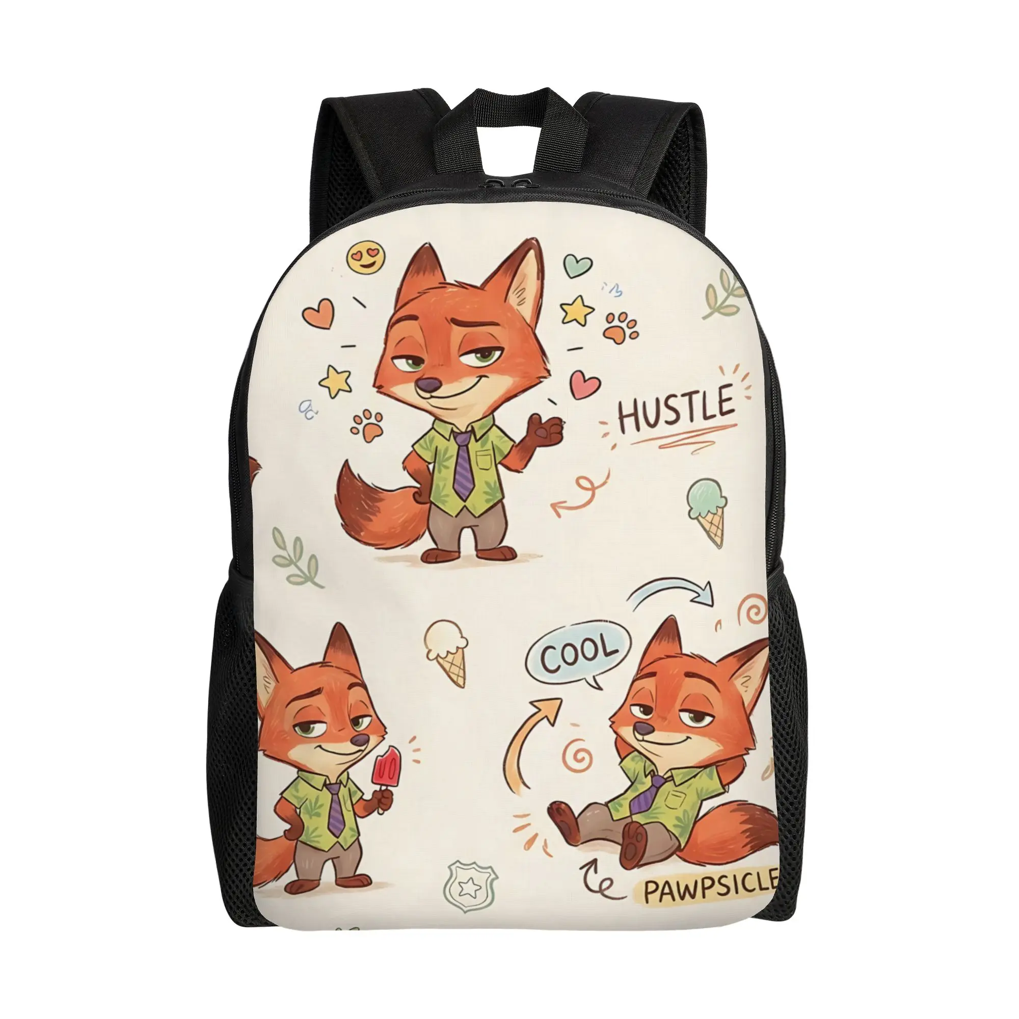 

Рюкзак для первого учебного дня Disney Zootopia 2, с мультяшным принтом Ника, регулируемыми лямками, прочный, 1 шт.