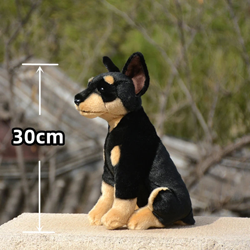 Durbin High Fidelity Anime Cute Plushie Doberman Pinscher Dog Plush Toys Lifelike Animals Simulation Stuffed Doll Kawai Toy Gift