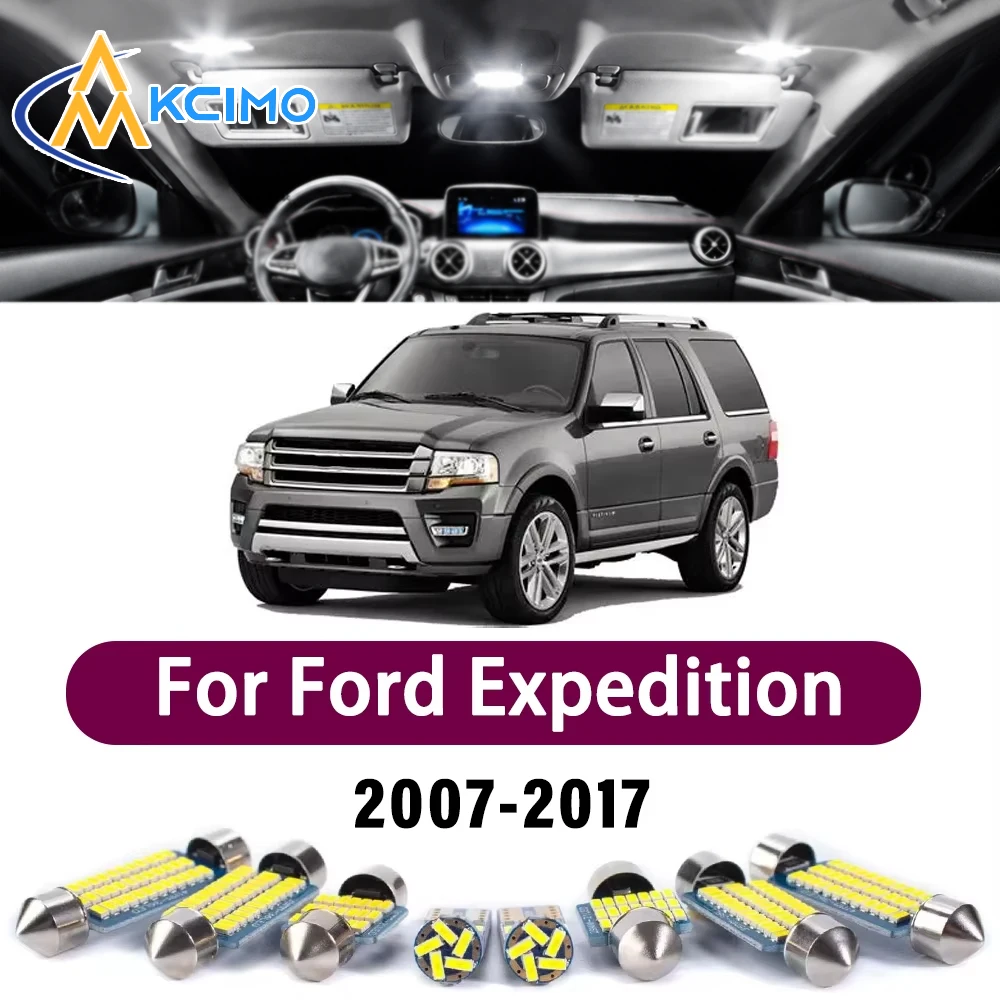 Fehlerfreies LED-Innenbeleuchtungsset für Ford Expedition 2007-2017 Premium Helle Decken-, Kofferraum-, Spiegel- und Leselampen Canbus
