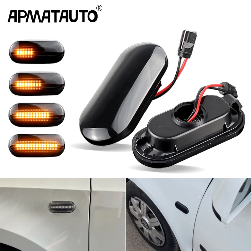 Smoked Dynamic Flowing LED Side Marker Turn Signal Light For VW Transporter T5 Polo Golf3 4 Passat B5 Sharan Lupo Bora Multivan