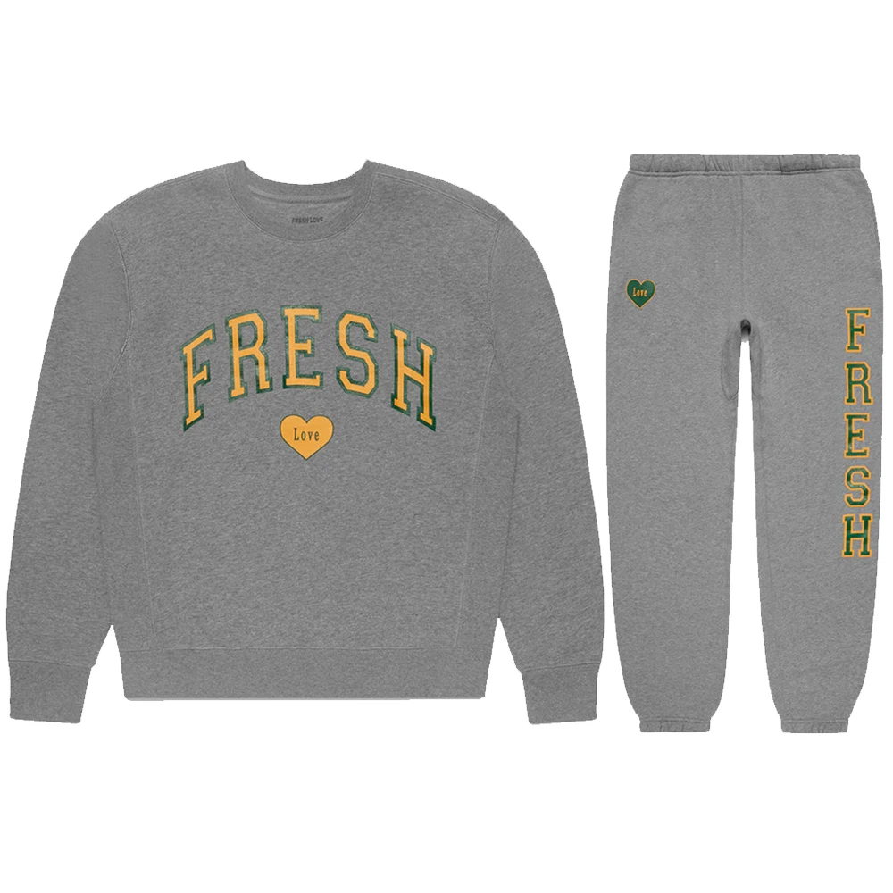 Sturniolo Triplets Fresh Love Varsity Sweatshirts Jogger Pants Two Piece Set Fashion Streetwear Sweatpants Women Men's Set