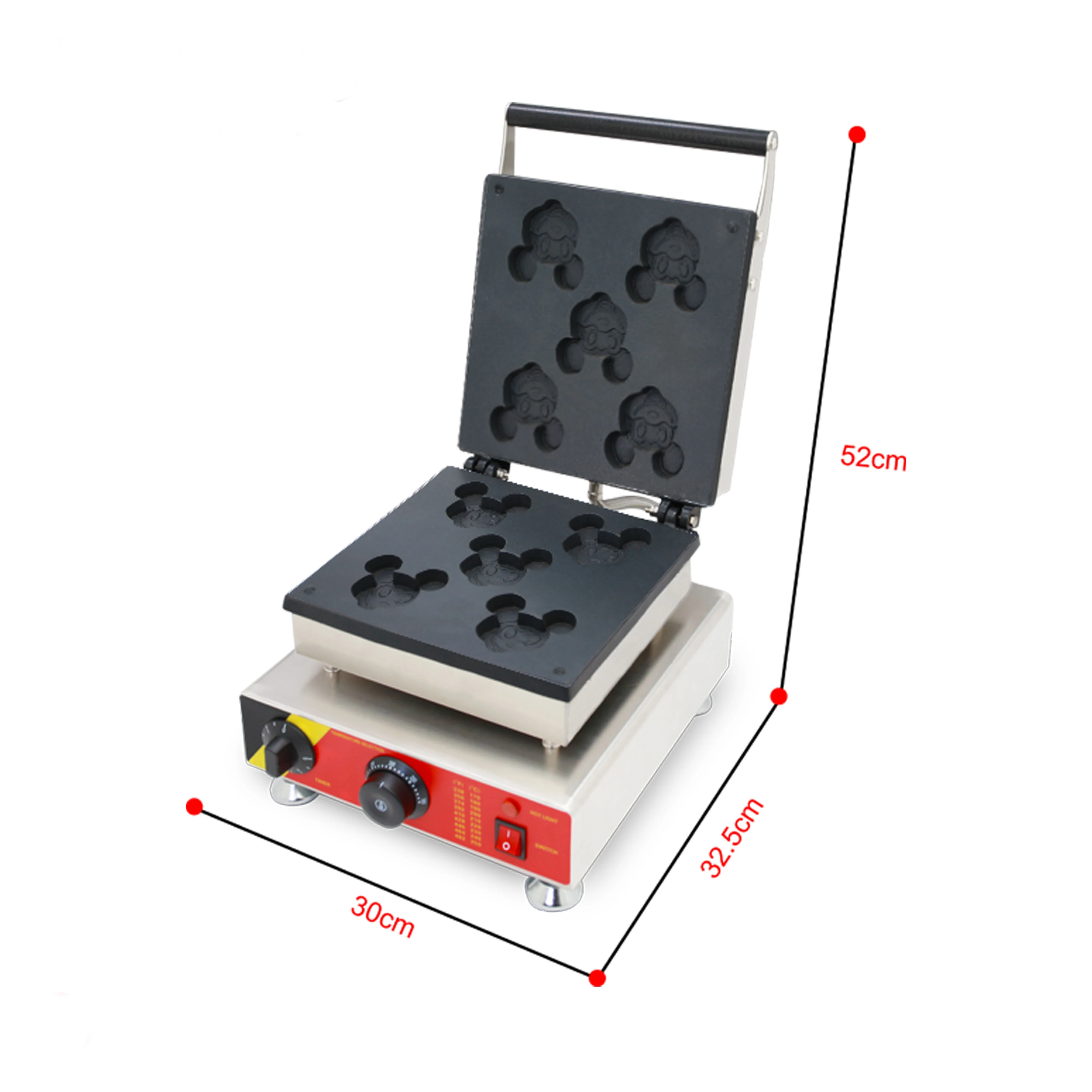 ماكينة صنع الوافل التجارية على شكل ميكي كرتونية 110 فولت/220 فولت ميكي ماوس موضوع الهراء للاستخدام التجاري