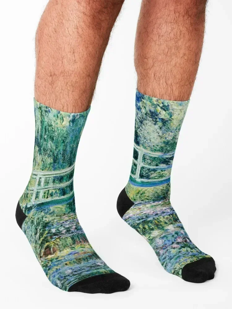 Monet Water Lilies and Japanese Bridge 1899 Socks New year's anti-slip Toe sports Running Socks Women's Men's