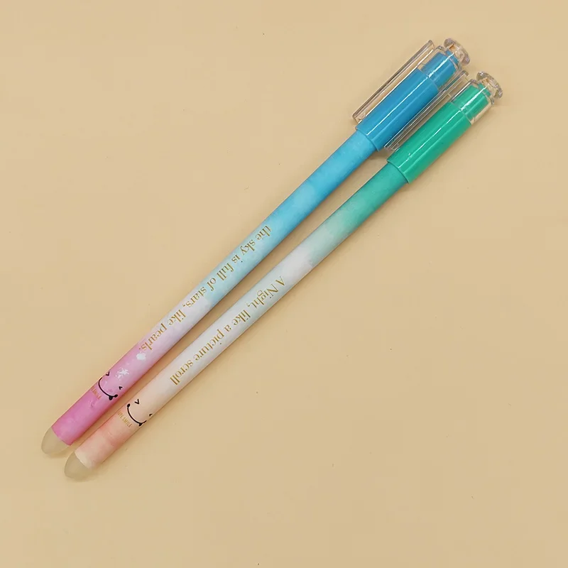 هلام القلم 0.5 مللي متر الأزرق هلام الحبر رصاصة/إبرة تلميح الملء متعدد نمط لطيف القلم القرطاسية المدرسية 10 قطعة #4