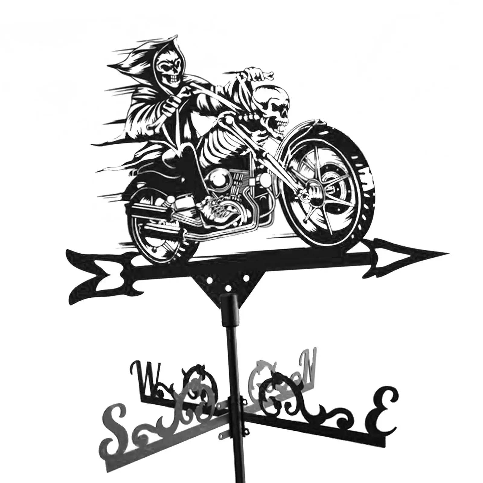 Metal Weathervane Big Chicken Wind Vane Indicator for Shed Yard Cupola Small Outdoor Roof Decor