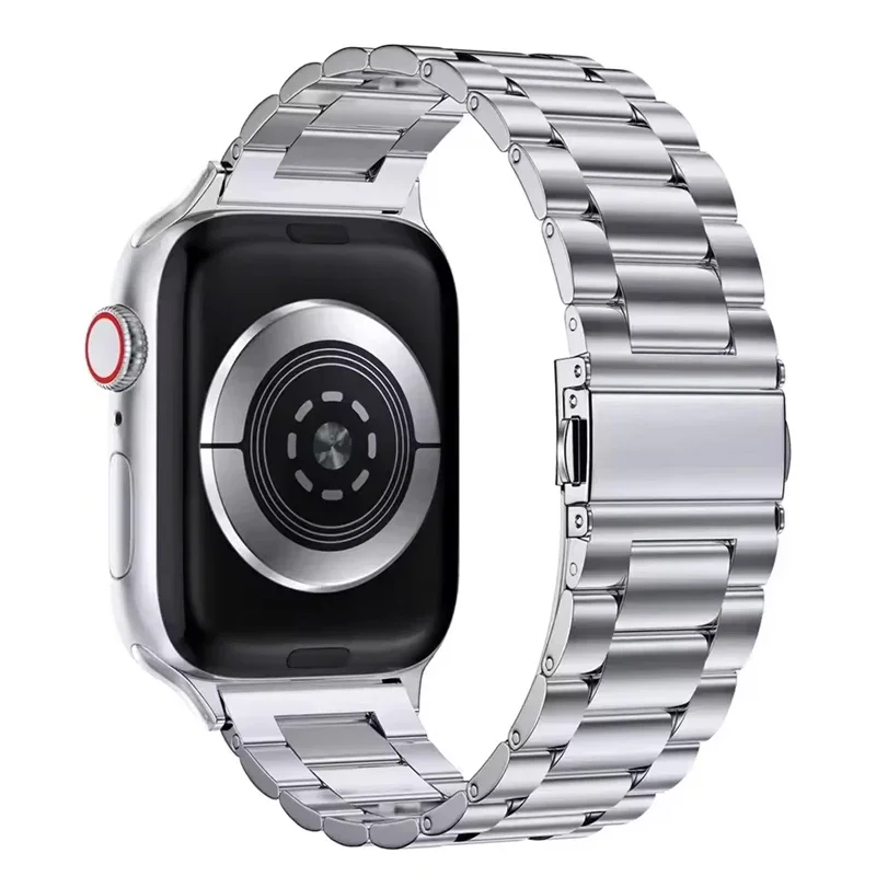 Correa de Metal de acero inoxidable para Apple Watch Band Ultra 3 2 49mm 46mm 42mm 45/44/41mm pulsera Iwatch Series 11 10 9 8 7 6 SE 5 4