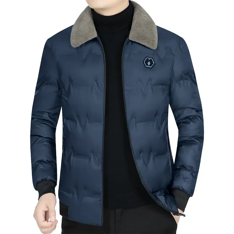 Chaquetas de plumón informales para hombre, Parkas cálidas con Cuello de piel, prendas de vestir de alta calidad, abrigos ajustados, 4XL, invierno,