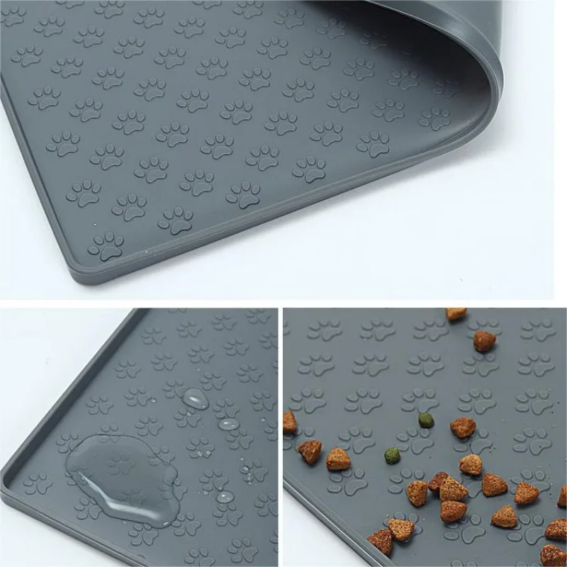 Pet Placemat Dog Food bowl Mat Cat Feed Mat Cat Dog Drinking Feeding Placemat Silicone Waterproof Pet Bowl Pad Feeder Mats