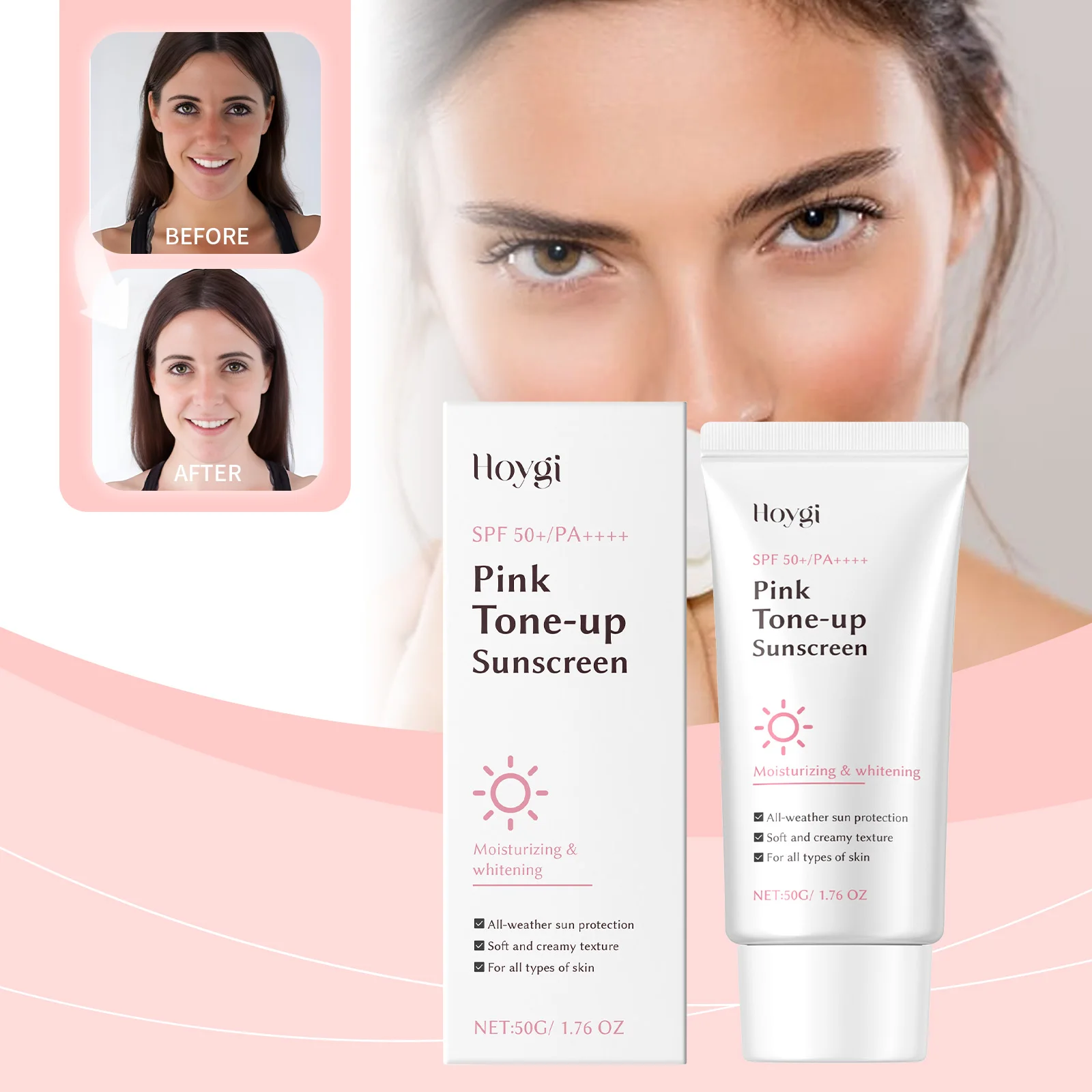 Hoygi SPF50 واقية من الشمس الوجه الجسم كريم الشمس الشمسية مانع منعش الرعاية الجسم Sunblock غسول ترطيب الشمسية حامي التزلج #1