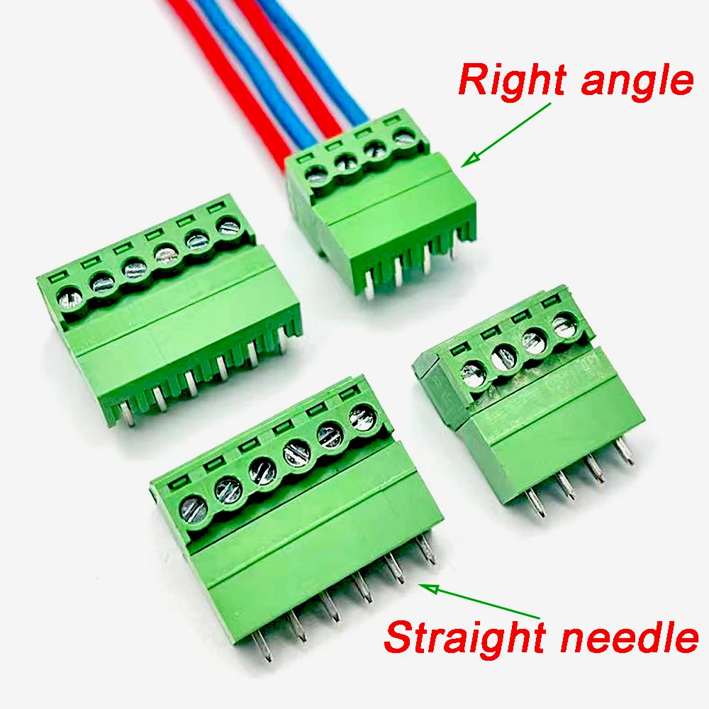 5Pair 3.81mm Pitch 15EDG Plug-in PCB Screw Terminal Block 2-16Pin Right Angle/Straight Pin Male Plug Female Socket Wire Connecto