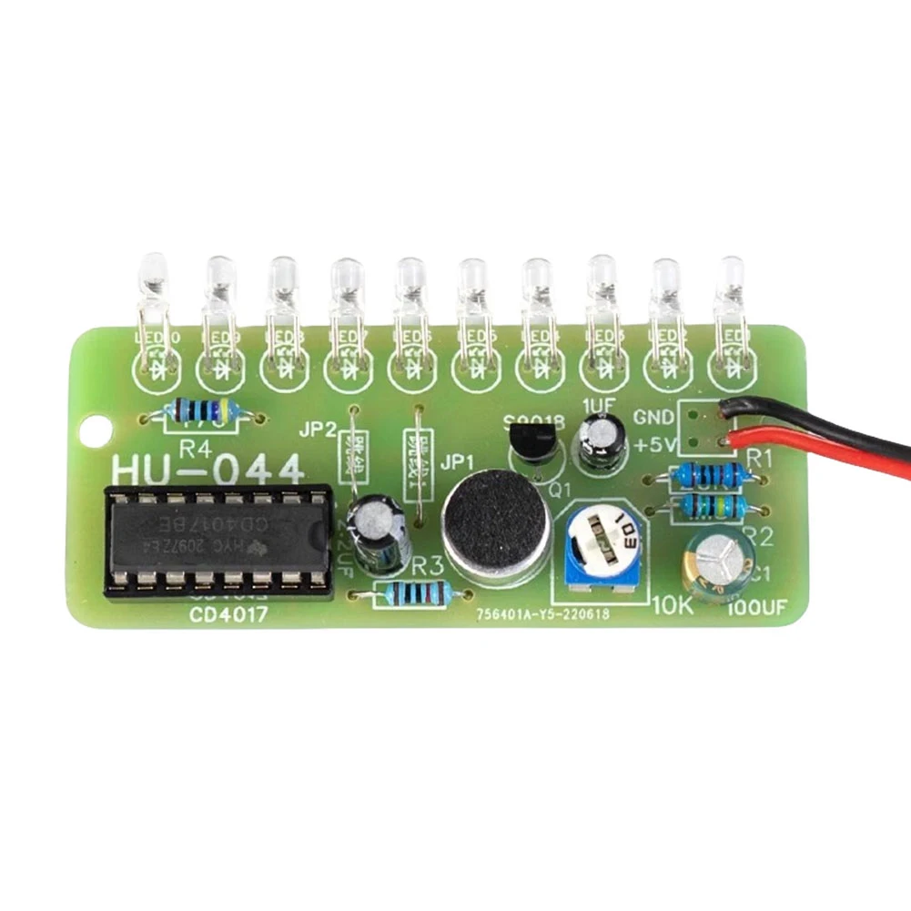Voice Activated LED Water Light Kit CD4017 Color Light DIY Electronic Kit Teaching Training Module image 3