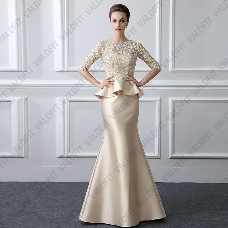 

Customized Long Mermaid Champagne Satin Mother of the Bride Dresses for Weddings Party Dress vestidos para madre de novia 2024