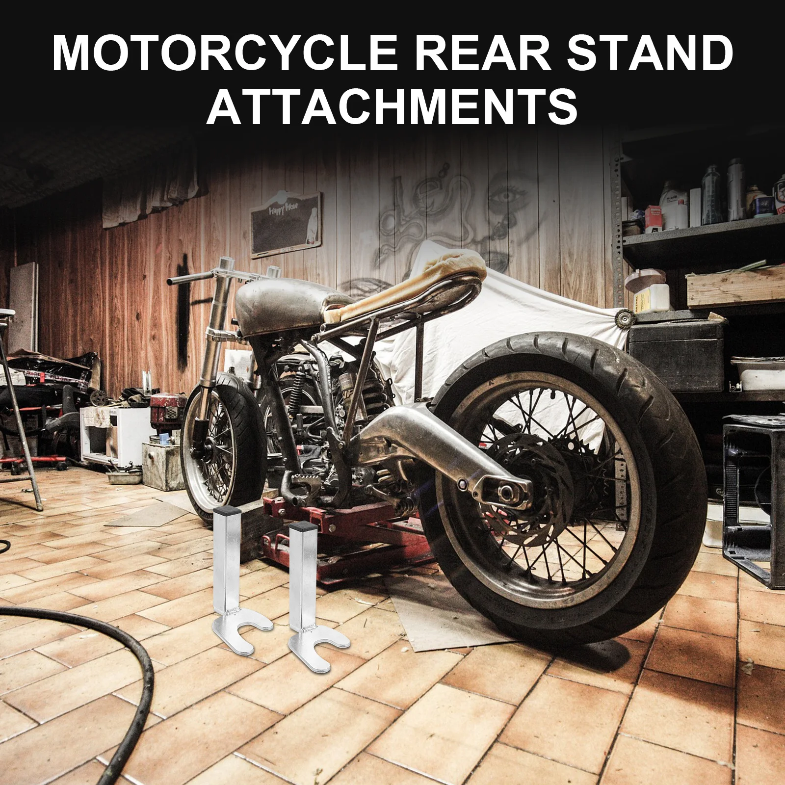 1Pair Motorcycle Stand Attachment Set Heavy Duty Metal for Rear Wheel Lifting Repair and Maintenance Motorcycle Wheel Stand