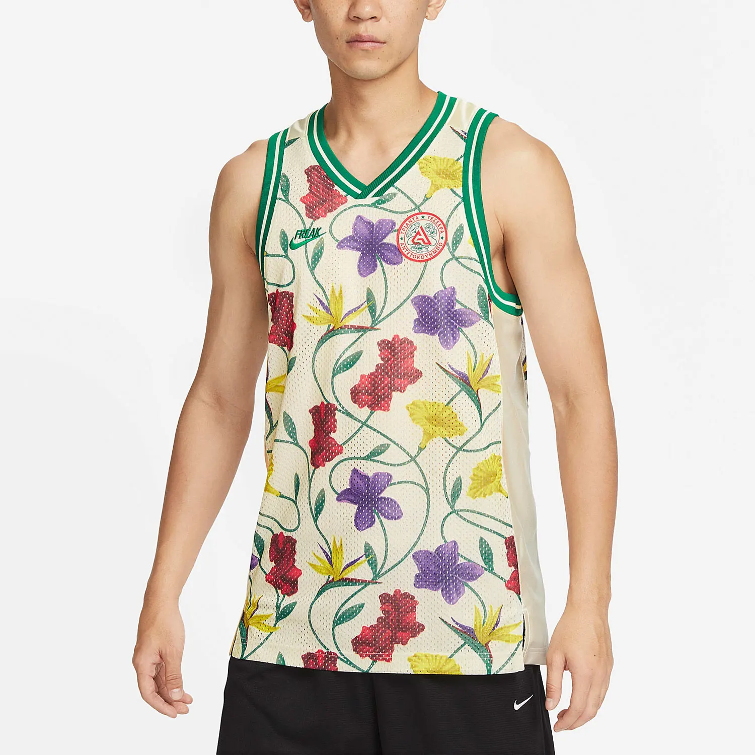 

Оригинальная мужская спортивная рубашка Nike Dri FIT DNA с принтом и короткими рукавами FB7026-110