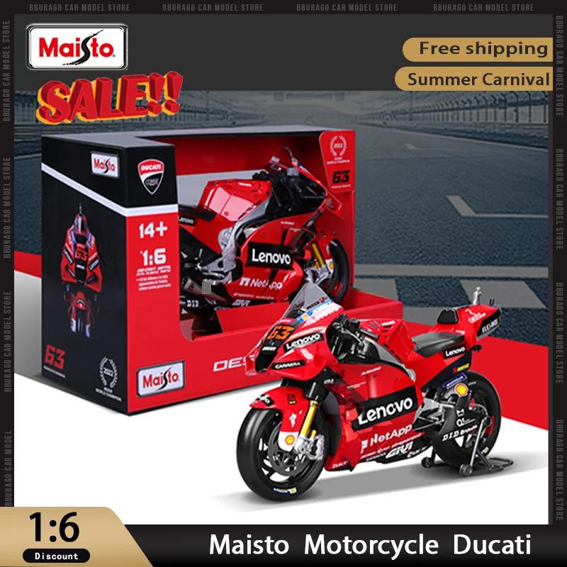 

Maisto 1:6 Scale Ducati Italian Superbike Die-Cast Metal Racing Motorcycle Model 2022 #63 Collectible Gift for Moto GP Fans