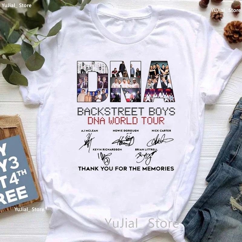 Camiseta negra de Backstreet Boys World para mujer, camiseta Harajuku de moda, camiseta de manga corta para mujer, camiseta para amante de la música