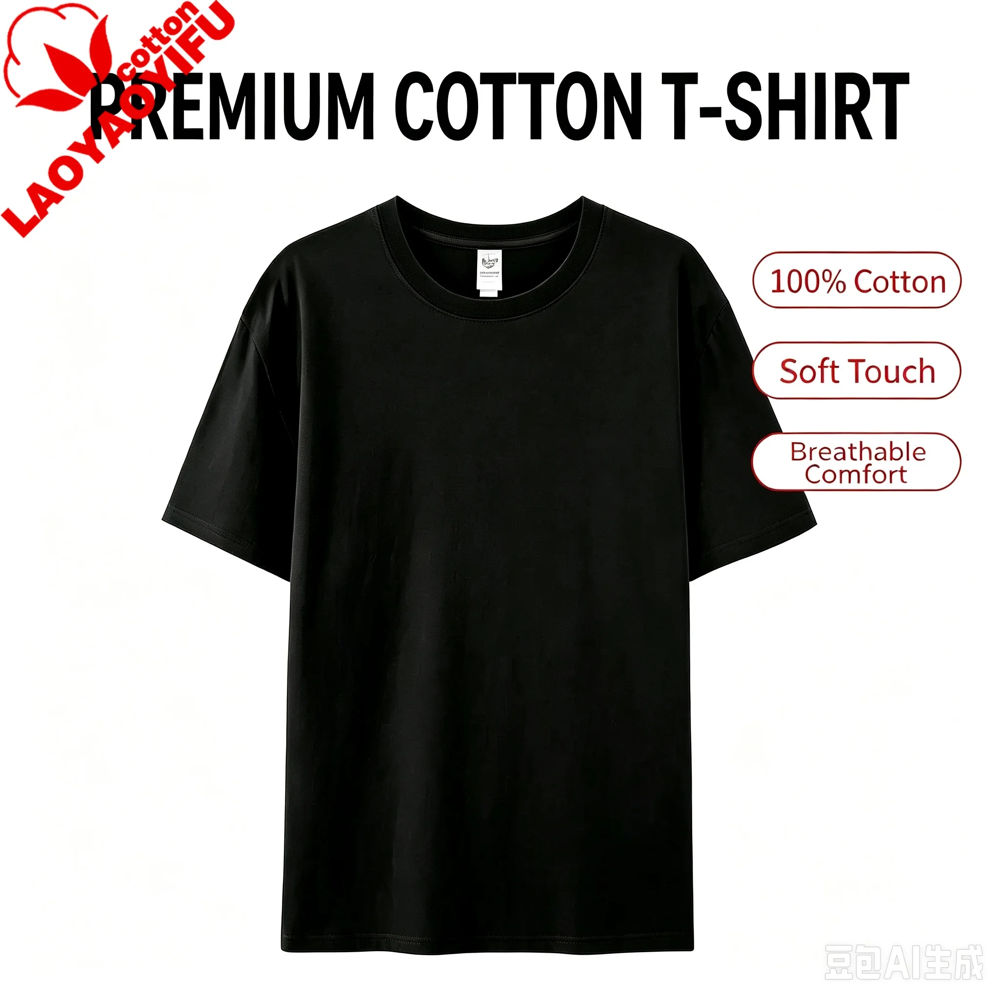（TUO）100% Cotton T-shirt, Soft and Breathable, Suitable for Both Men and Women, Available for Purchase By Shipping Number