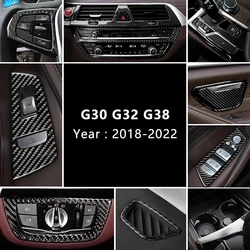 For BMW 5 Series 6GT G30 G32 Accessories Car Interior Center Console Water Cup Panel Gear Frame Cover Trim Sticker Decorative