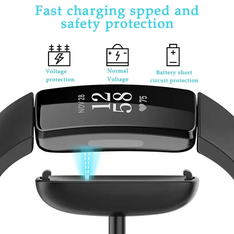 

USB Charger Cable For Fitbit Inspire 2 Charging Cable Cord Clip Dock Accessories For Fitbit Inspire 2 ace 3