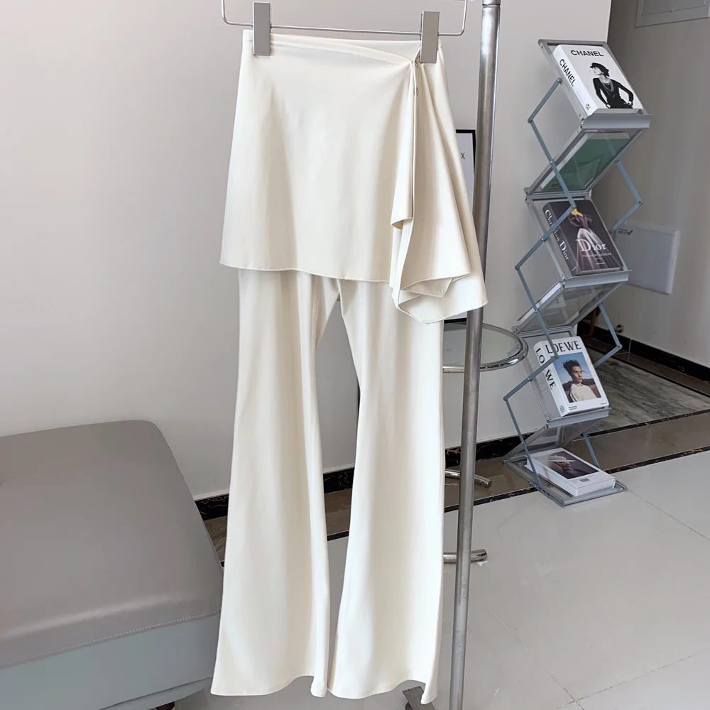 Hochgeschnittene, ausgestellte Yoga-Hose für Damen, Po-Formende, Zweiteilige Optik Leggings, Workout-Rock, Pilates, Fitness, Lauf- und Trainingshose – Detail 7